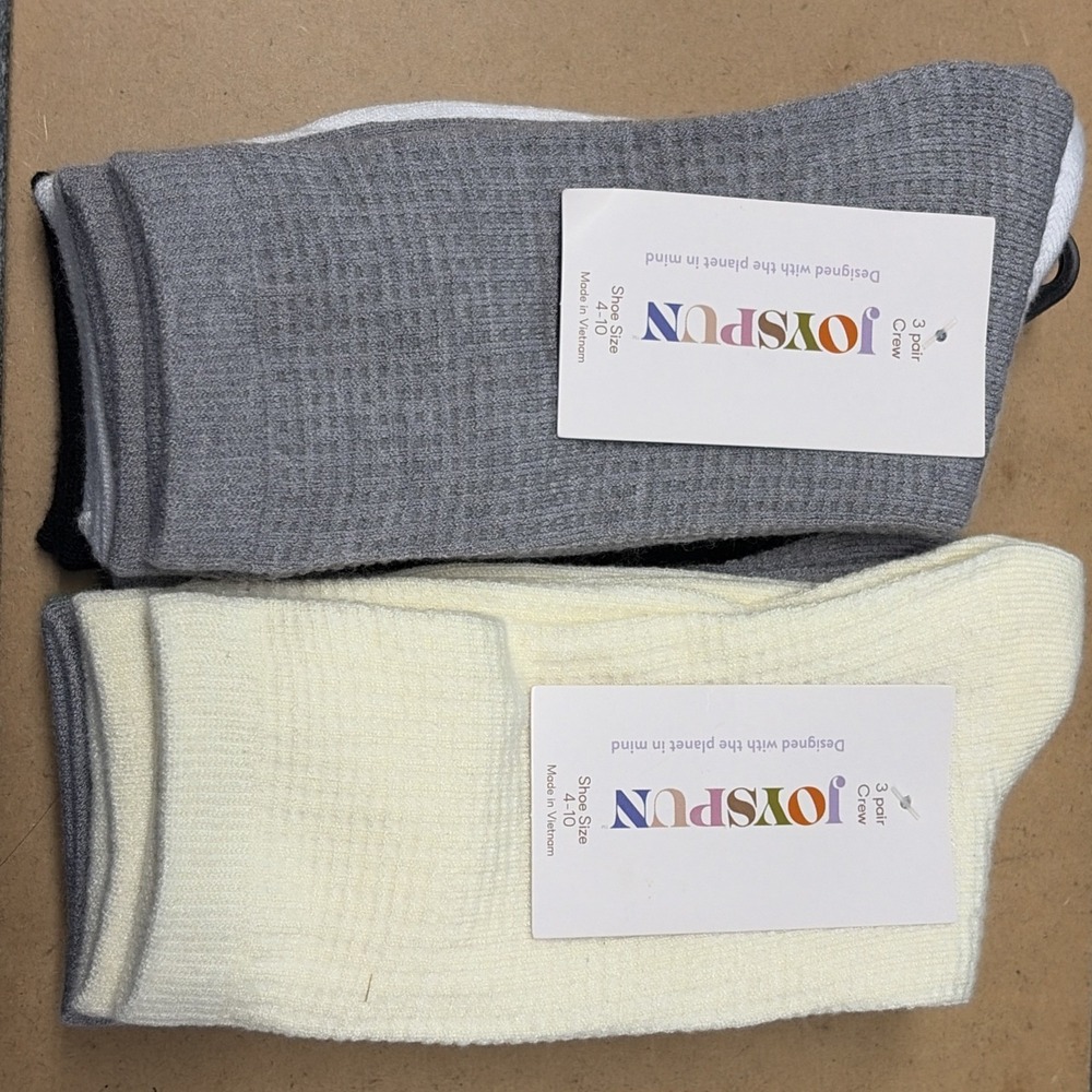 *JOYSPUN*SOCKS - 2 Packs of 3 - Fits Sz 4-10 - SUPER SOFT - 5 Colors